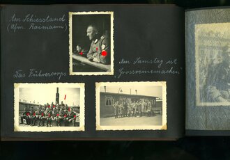 Reichsarbeitsdienst Fotoalbum eines Angehörigen des Lager 7/295 Aidenbach. Diverse Effekten sowie 58 Ansichtskarten und Fotos