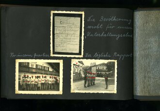 Reichsarbeitsdienst Fotoalbum eines Angehörigen des Lager 7/295 Aidenbach. Diverse Effekten sowie 58 Ansichtskarten und Fotos