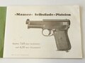 "Mauser Selbstladepistolen Kaliber 7,65 und 6,35" Bedienungsanleitung mit 55 Seiten, Druckvermerk von 1928.