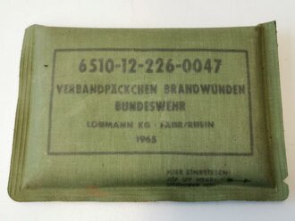 Bundeswehr Verbandpäckchen großes Modell " Brandwunden"datiert 1965