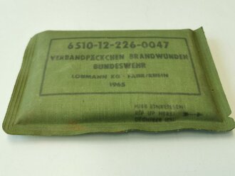 Bundeswehr Verbandpäckchen großes Modell " Brandwunden"datiert 1965