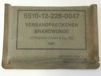 Bundeswehr Verbandpäckchen großes Modell " Brandwunden"datiert 1986