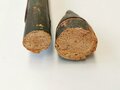 Metallteile eines alten Speer oder Lanze, das einverbaute Holz sicherlich neuzeitlich. Länge 45cm. Alter und Herkunft unbekannt