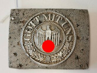 Heer, Koppelschloss für Mannschaften, Aluminium mit aufgeklammertem Emblem, wohl guter Bodenfund