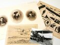 1. Weltkrieg, Konvolut zum Thema Fliegerei, handgezeichnete Skizze eines Wasserflugzeuges, Repro ?  Foto sowie zwei grossformatige Drucke