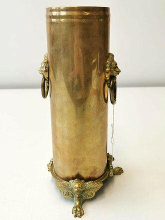 1.Weltkrieg, Vase aus Kartusche gefertigt. Deutsche Fertigung von 1916, Höhe 25,5cm
