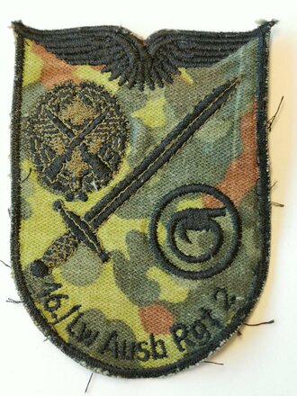 Bundeswehr Luftwaffe Einheitsabzeichen/Ärmelabzeichen 16./Luftwaffenausbildungsregiment 2, getragen, guter Zustand, Ausführung für die Tarnuniform