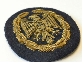 Bundesmarine Leistungsabzeichen im Truppendienst/Gold Handgestickt für die blaue Uniform, ungetragen