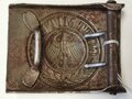 Reichswehr,  Koppelschloss für Mannschaften aus Eisen, feldgrau lackiert