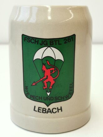 Bierkrug Bundeswehr "FSCH JG BTL 261 Lebach"