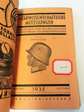 Militärwissenschaftliche Mitteilungen herausgegeben vom österreichischen Bundesministerium für Landesverteidigung. 5 Ausgaben von 1935