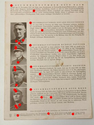 "Die Ritterkreuzträger der Waffen SS" Folge 3, zeitgenössisches Exemplar mit 4 Seiten, DIN A5