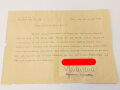 Anschreiben bzgl. zusendung Verleihungsurkunde zum EKII 1942