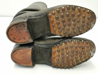 Paar Stiefel für Mannschaften der Wehrmacht, ungereinigtes Paar, Sohlenlänge 27,5cm