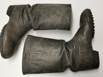 Paar Stiefel für Mannschaften der Wehrmacht, ungereinigtes Paar, Sohlenlänge 27,5cm