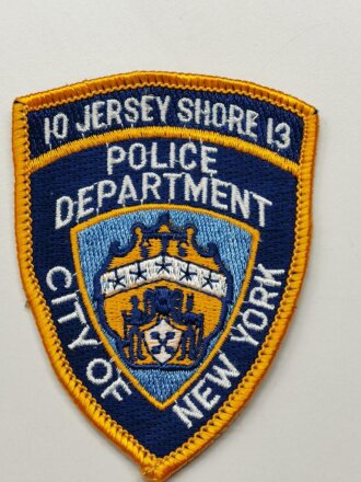 U.S. " Police department of New York, Jersey shore" shoulder patch, unused, you will receive 1 piece