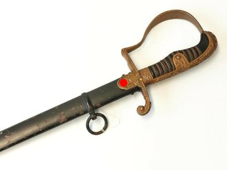 Heer, Säbel für Offiziere, Hersteller Eickhorn Solingen, Modell Nr, 1693 "Wrangel" . Guter Zustand, die Scheide alt überlackiert