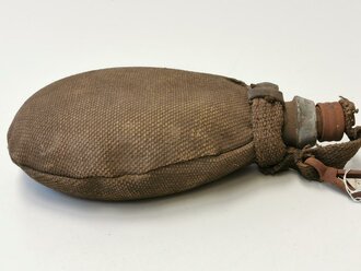 1. Weltkrieg Feldflasche mit Bezug aus Ersatzmaterial,...