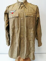 Luftwaffe, sandfarbenes Hemd für Mannschaften mit original vernähtem Brustadler, sehr guter Zustand