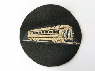 DDR Bahn, Ärmelabzeichen altsilbern auf schwarz, 1...