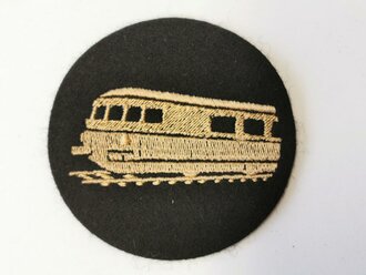 DDR Bahn, Ärmelabzeichen altsilbern auf schwarz, 1 Stück