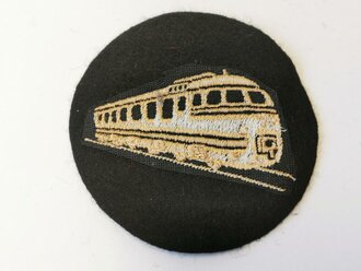 DDR Bahn, Ärmelabzeichen altsilbern auf schwarz, 1...