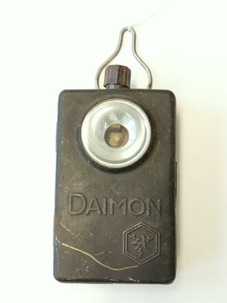 Taschenlampe DAIMON, schwarzer Originallack. Funktion nicht geprüft
