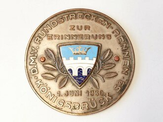 Erinnerungsmedaille zum Rennen in Königsbrück 1. Juni 1930, Buntmetall, Durchmesser 70mm