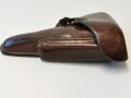 1.Weltkrieg, braune Koffertasche für die Pistole 08. Getragenes Stück in gutem Zustand, keine sichtbare Stempelung