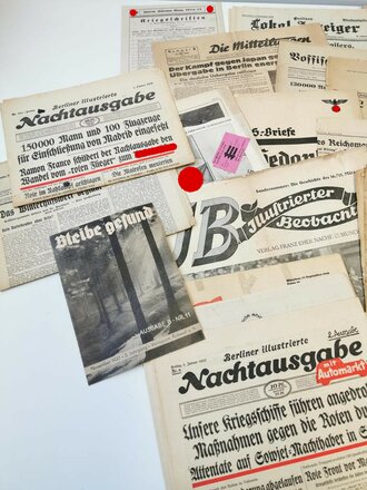 Konvolut 39 diverse Hefte und Zeitungen aus der Zeit des III.Reich . Nicht auf Zustand oder Vollständigkeit geprüft