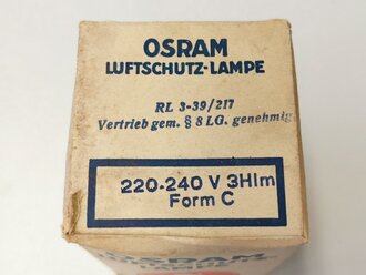 " Osram Luftschutzlampe " mit Anweisung in der originalen Umverpackung. Funktion nicht geprüft