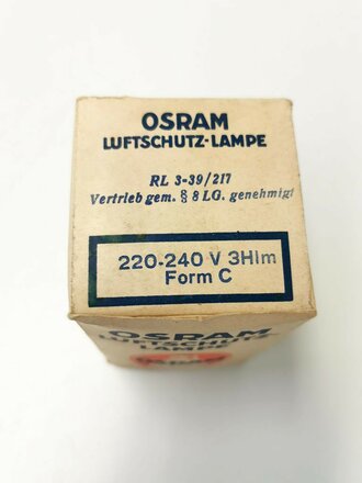 " Osram Luftschutzlampe " mit Anweisung in der originalen Umverpackung. Funktion nicht geprüft