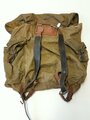 Rucksack für Gebirgstruppen der Wehrmacht. getragenes Stück mit Reichsbetriebsnummer