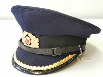 DDR, Volksmarine Schirmmütze für Offiziere in gutem Zustand, Kopfgrösse 57, ungereinigtes Stück