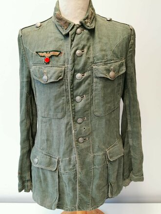 Drillich Feldbluse Wehrmacht. Stark getragenes...