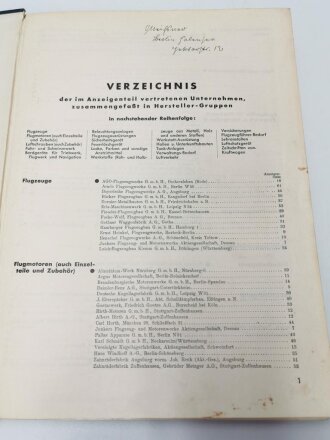 "Handbuch der Luftfahrt Jahrgang 1936", 413 Seiten, gebraucht,