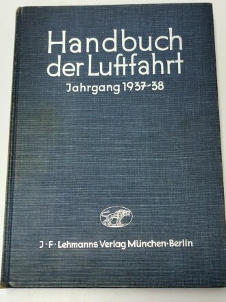 "Handbuch der Luftfahrt Jahrgang 1937 - 38", 496 Seiten, gebraucht,