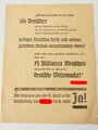 Handzettel " Die Deutsche Reichs Partei Handzettel wohl zur Reichstagswahl am 10.April 1938, etwas über DIN A4