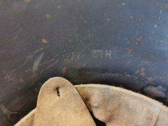 Luftschutz Stahlhelm , einteiliges Stück, Originallack, hatte nie ein Abzeichen