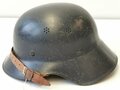 Luftschutz Stahlhelm , einteiliges Stück, Originallack, hatte nie ein Abzeichen