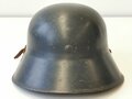 Luftschutz Stahlhelm , einteiliges Stück, Originallack, hatte nie ein Abzeichen