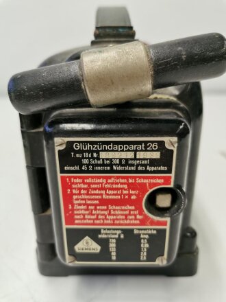 Glühzündapparat 26 in Tasche, optisch einwandfreier Zustand, dreht