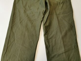 U.S. 1977 Contract Trousers utility cotton sateen OG-107, size 36 x 31