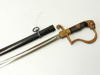 Heer, Säbel für Offiziere, Hersteller Eickhorn Solingen, Modell 1734 "Zieten". saubere Klinge, Scheide original lackiert