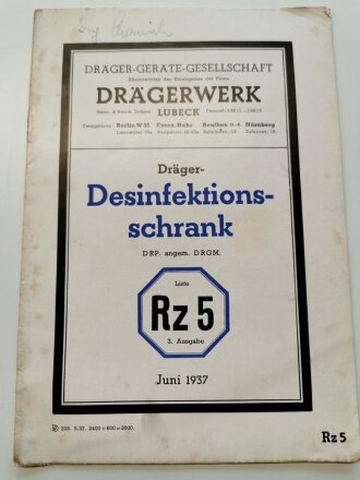 "Drägerwerk Desinfektionschrank" Liste Rz...