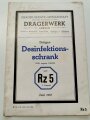 "Drägerwerk Desinfektionschrank" Liste Rz 5 Juni 1937, 24 Seiten, gebraucht, DIN A5