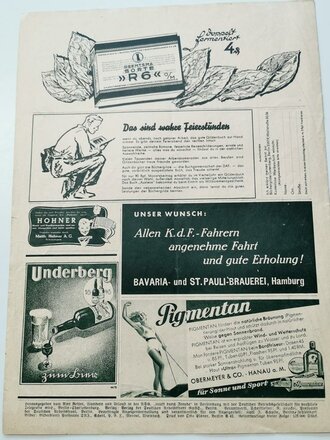 "Bord Zeitung der NS Gemeinschaft Kraft durch Freude", Nr. 1 1937