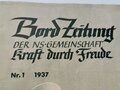 "Bord Zeitung der NS Gemeinschaft Kraft durch Freude", Nr. 1 1937