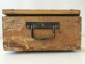 Luftdichter Patronenkasten Wehrmacht datiert 1943, Packzettel für 75 "Gewehr Spreng Granaten" von 1944