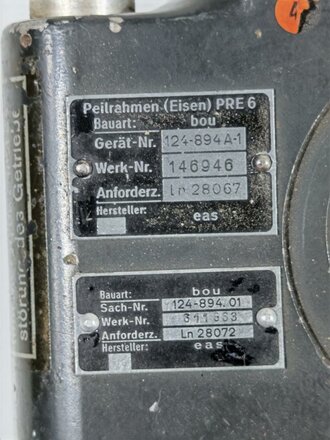 Luftwaffe Peilrahmen ( Eisen ) PRE 6 , Ln 28067 (...